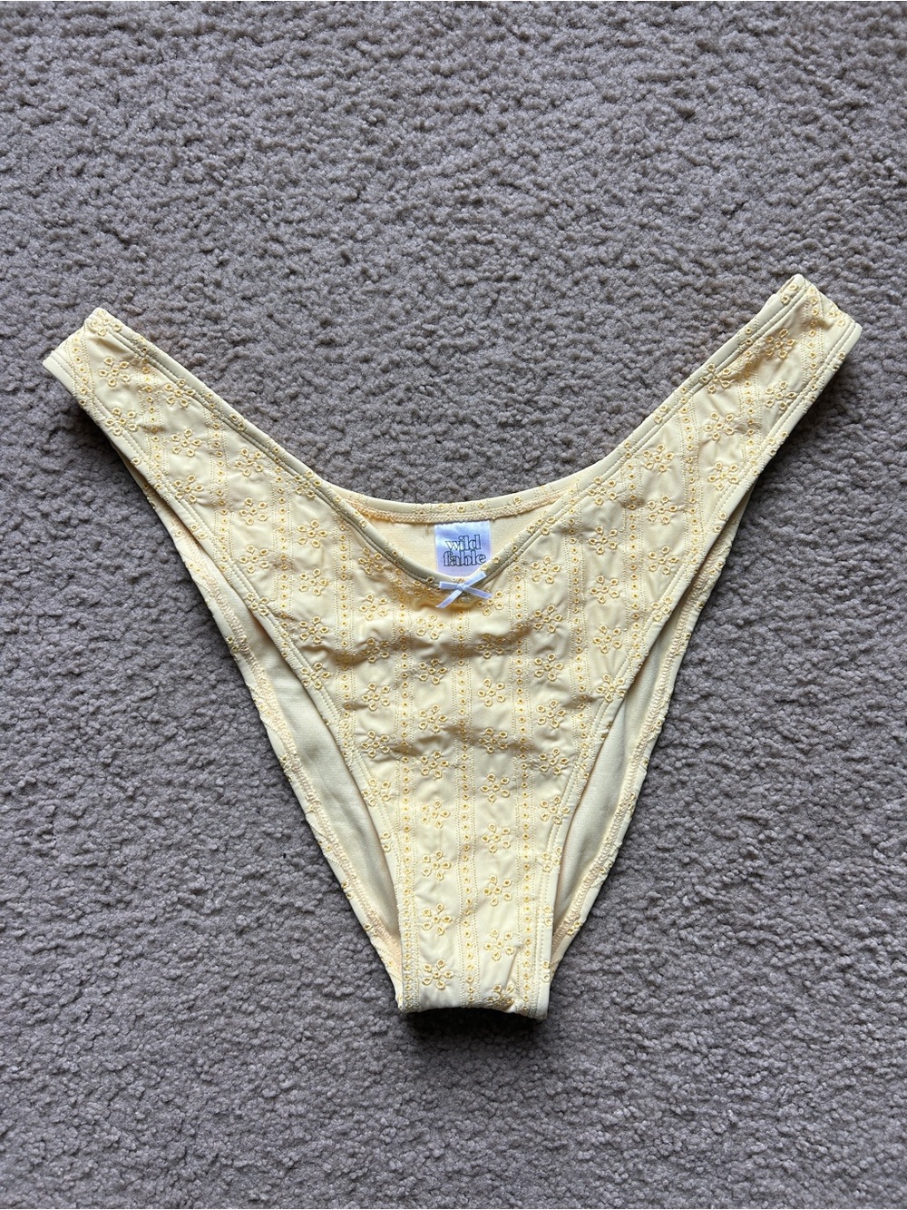 Yellow Eyelet High Waist Bikini Bottoms